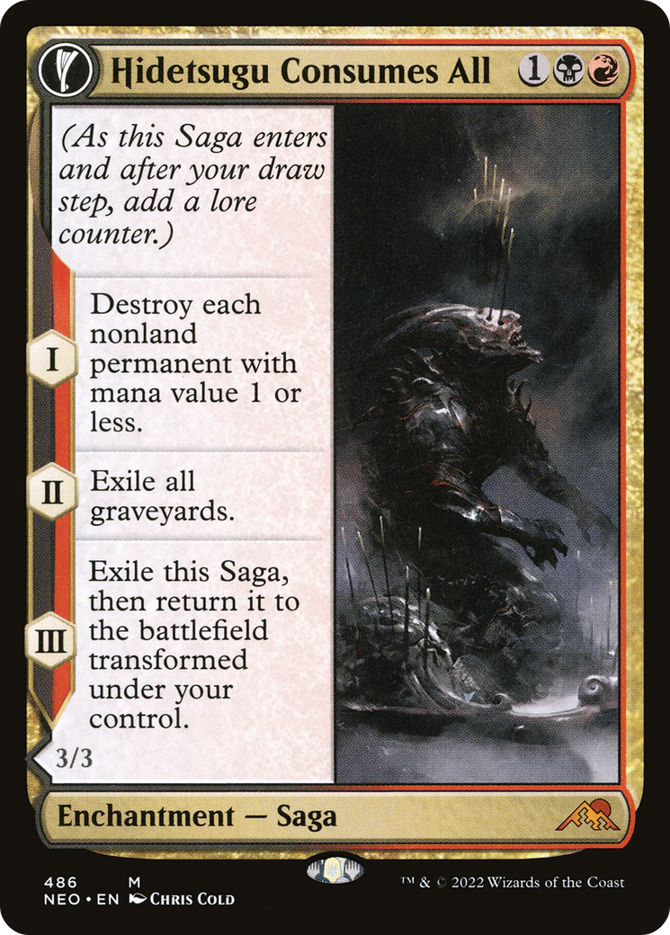 Hidetsugu Consumes All (Extended Art) (NEO-486) [Kamigawa: Neon Dynasty]