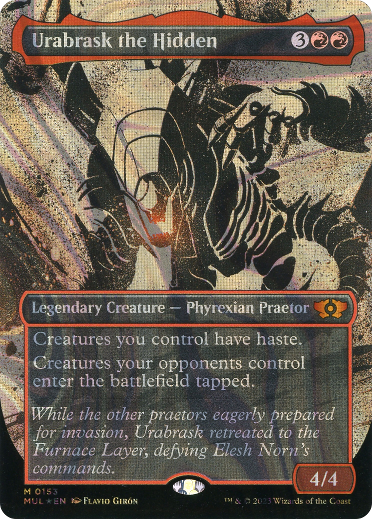 Urabrask the Hidden (MUL-153) [Multiverse Legends]: (Showcase) (Borderless) Foil