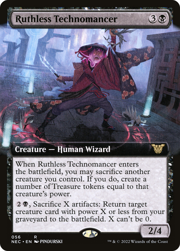 Ruthless Technomancer (Extended Art) (NEC-056) [Neon Dynasty Commander]