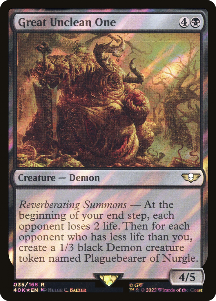 Great Unclean One (Surge Foil) (40K-035) [Warhammer 40,000 Commander] Foil