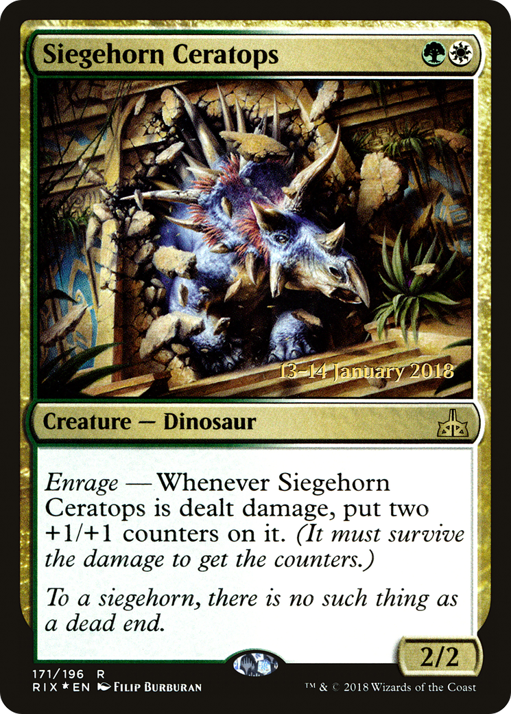 Siegehorn Ceratops (PRE-171S) [Rivals of Ixalan Promos] Foil