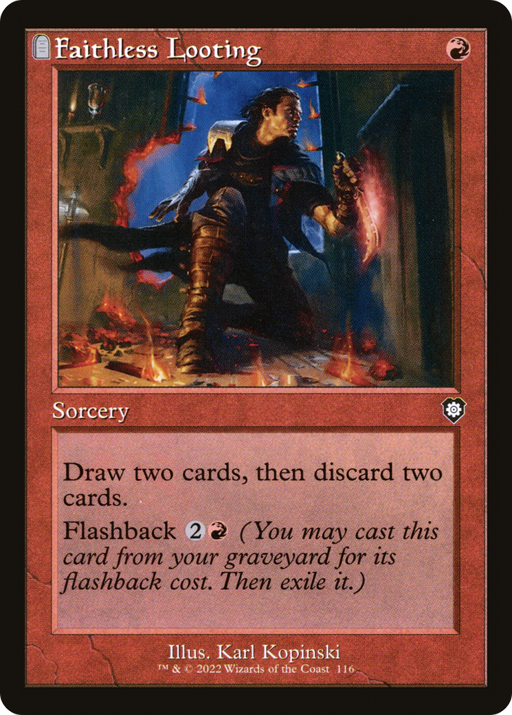 Faithless Looting (BRC-116) [The Brothers' War Commander]: (tombstone)