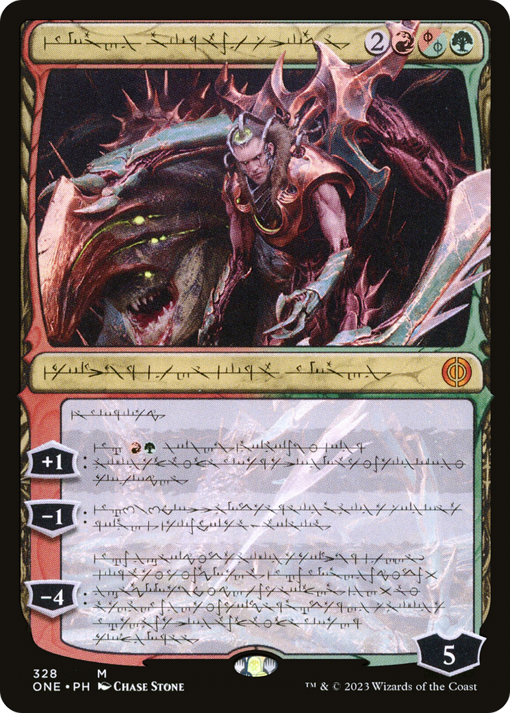 Lukka, Bound to Ruin (Phyrexian) (ONE-328) (Showcase) [Phyrexia: All Will Be One]