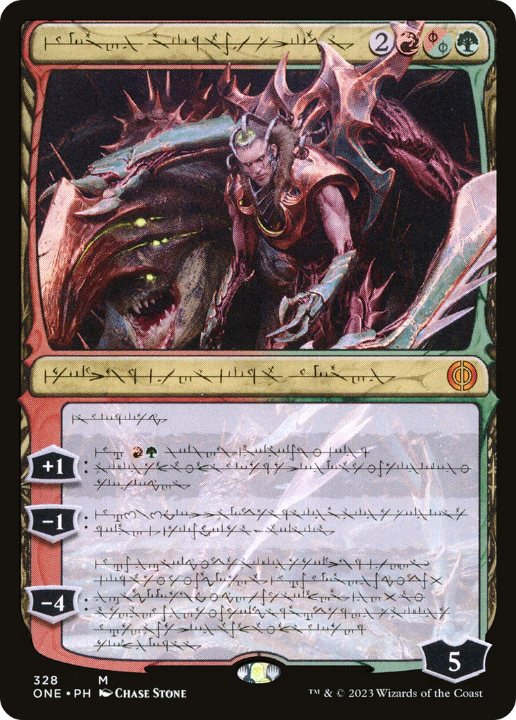 Lukka, Bound to Ruin (ONE-328) [Phyrexia: All Will Be One]: (Showcase)