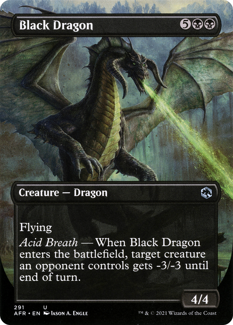 Black Dragon (Borderless) (AFR-291) [Adventures in the Forgotten Realms] Foil