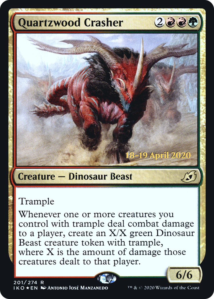 Quartzwood Crasher (PRE-201S) [Ikoria: Lair of Behemoths Promos] Foil
