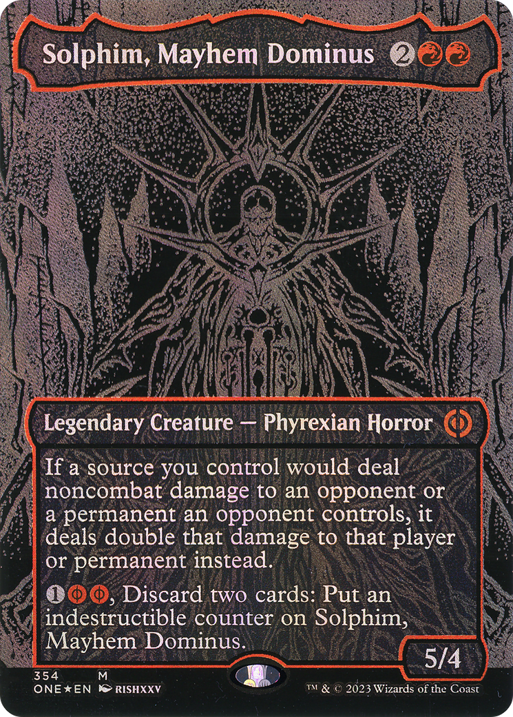 Solphim, Mayhem Dominus (ONE-354) [Phyrexia: All Will Be One] (Borderless) Foil