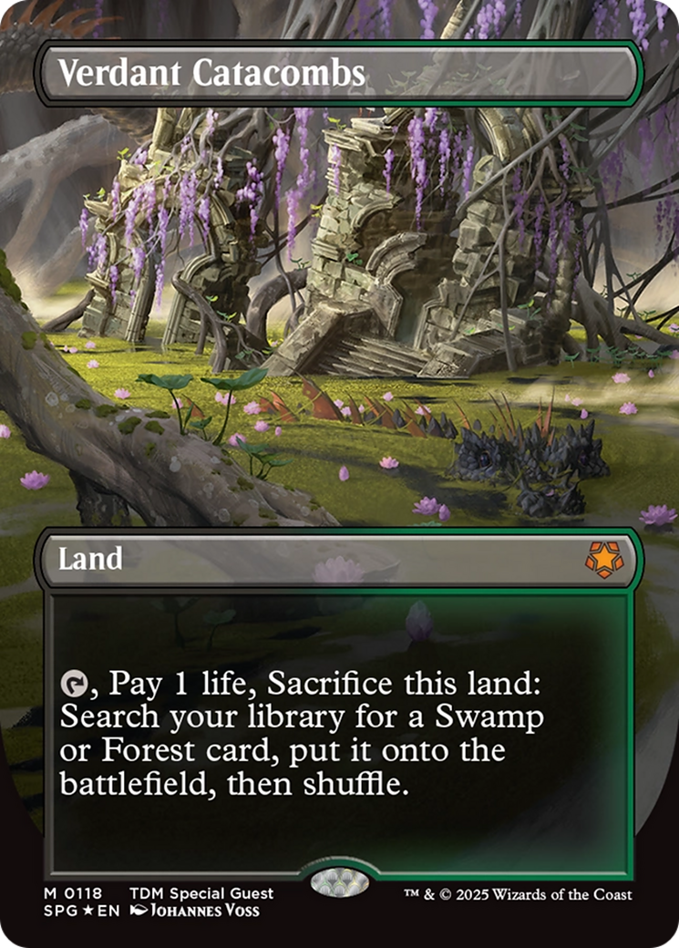 Verdant Catacombs (Borderless) (Dragonscale Foil) (SPG-118) [Special Guests] (Borderless) Foil