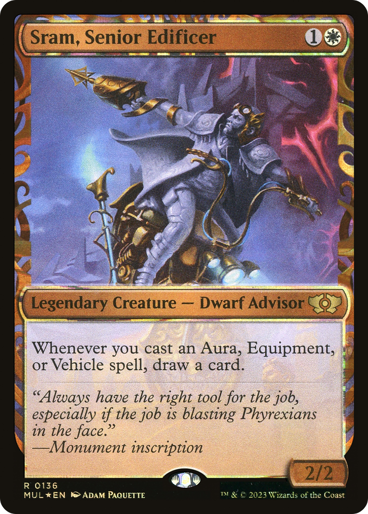 Sram, Senior Edificer (MUL-136) [Multiverse Legends]: (Showcase) Foil