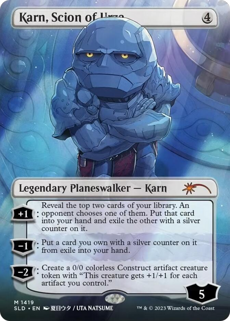 Karn, Scion of Urza (Rainbow Foil) (SLD-1419★) (Borderless) [Secret Lair Drop] Foil