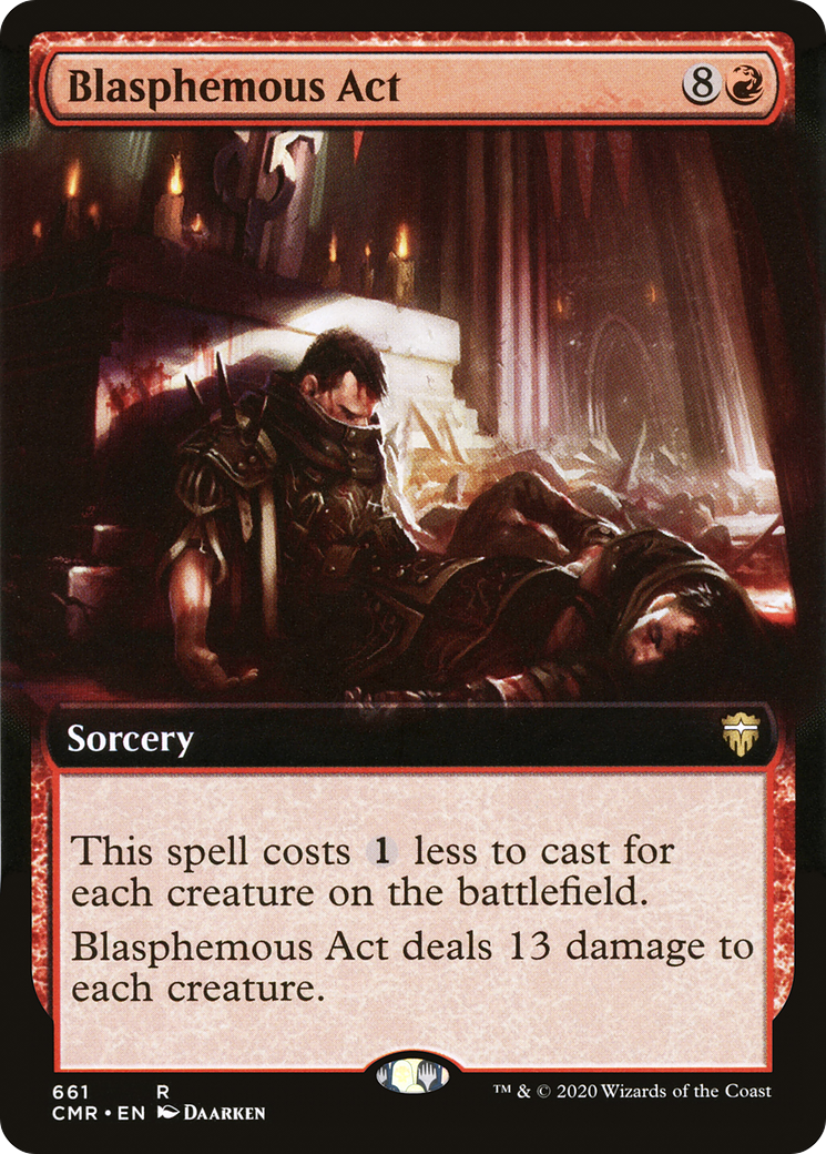 Blasphemous Act (CMR-661) [Commander Legends]: (Extended Art) Foil