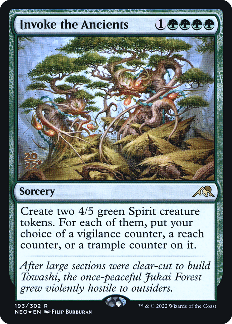 Invoke the Ancients (PRE-193S) [Kamigawa: Neon Dynasty Promos] Foil