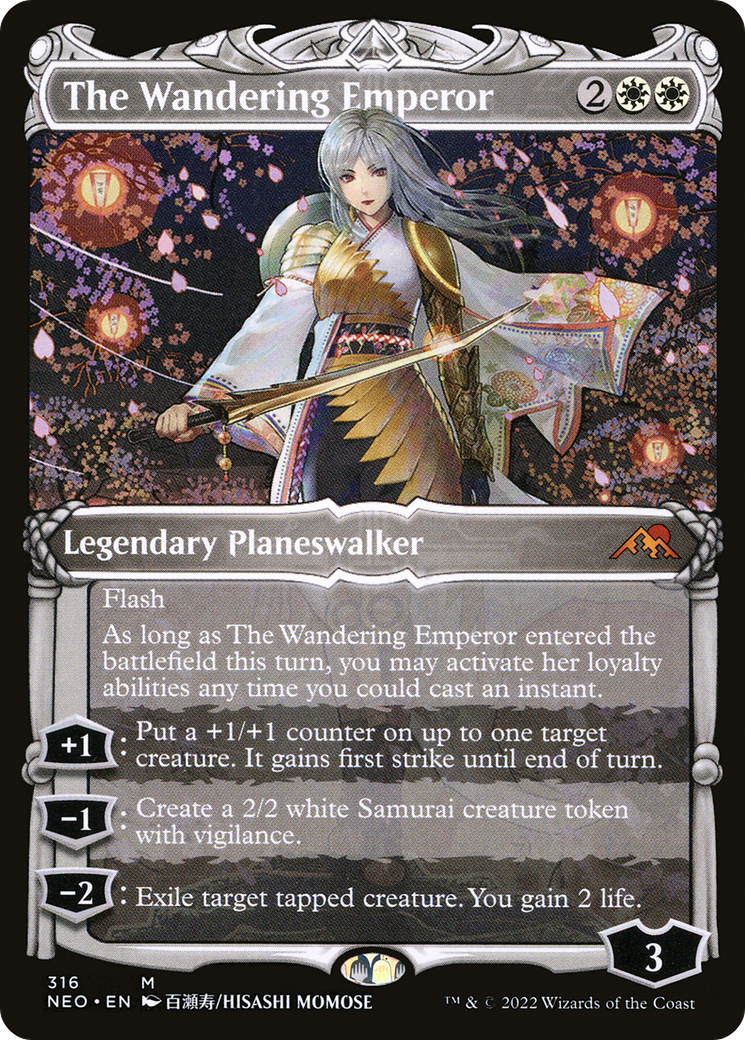 The Wandering Emperor (NEO-316) [Kamigawa: Neon Dynasty]: (Showcase)