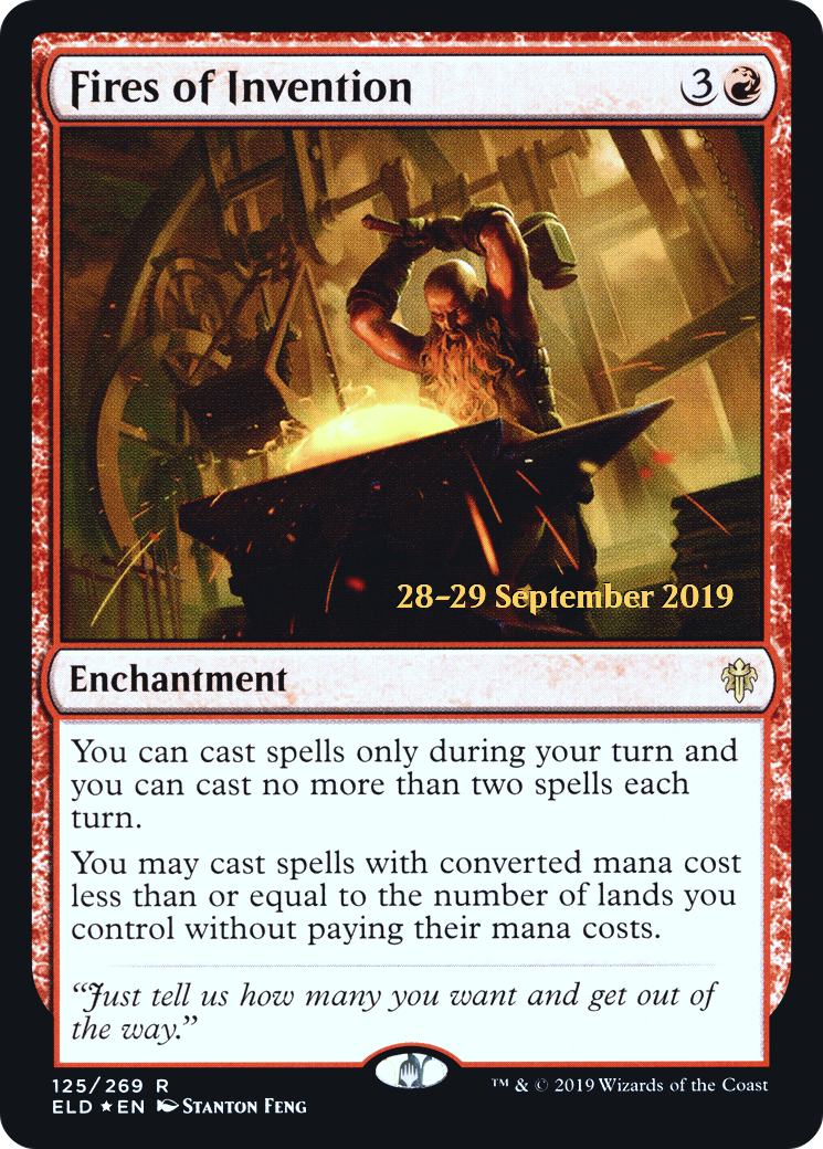 Fires of Invention (PRE-125S) [Throne of Eldraine Promos] Foil
