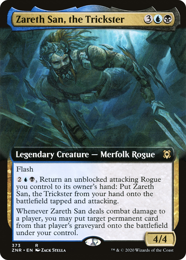 Zareth San, the Trickster (ZNR-373) [Zendikar Rising]: (Extended Art)