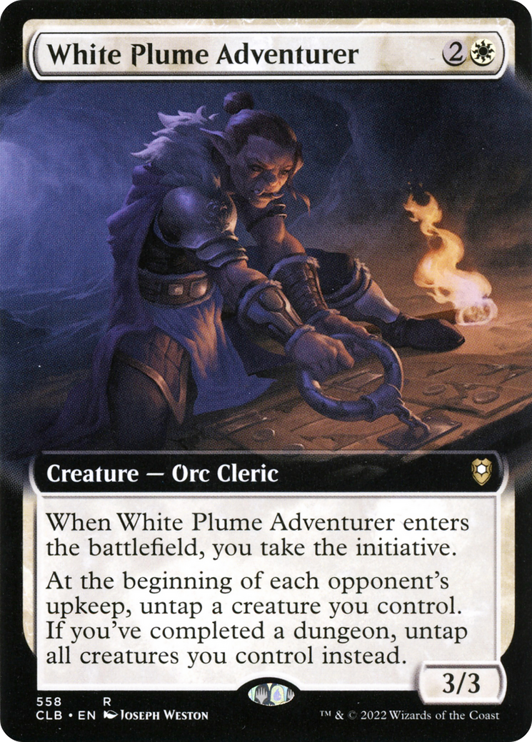 White Plume Adventurer (Extended Art) (CLB-558) [Commander Legends: Battle for Baldur's Gate]
