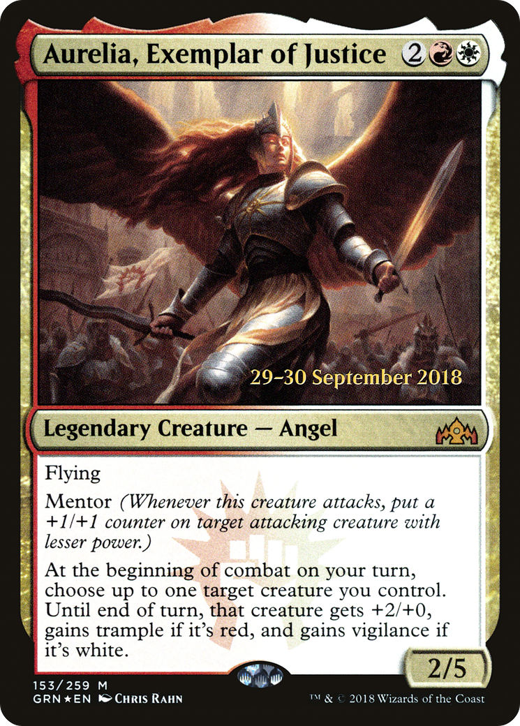 Aurelia, Exemplar of Justice (PRE-153S) [Guilds of Ravnica Promos] Foil