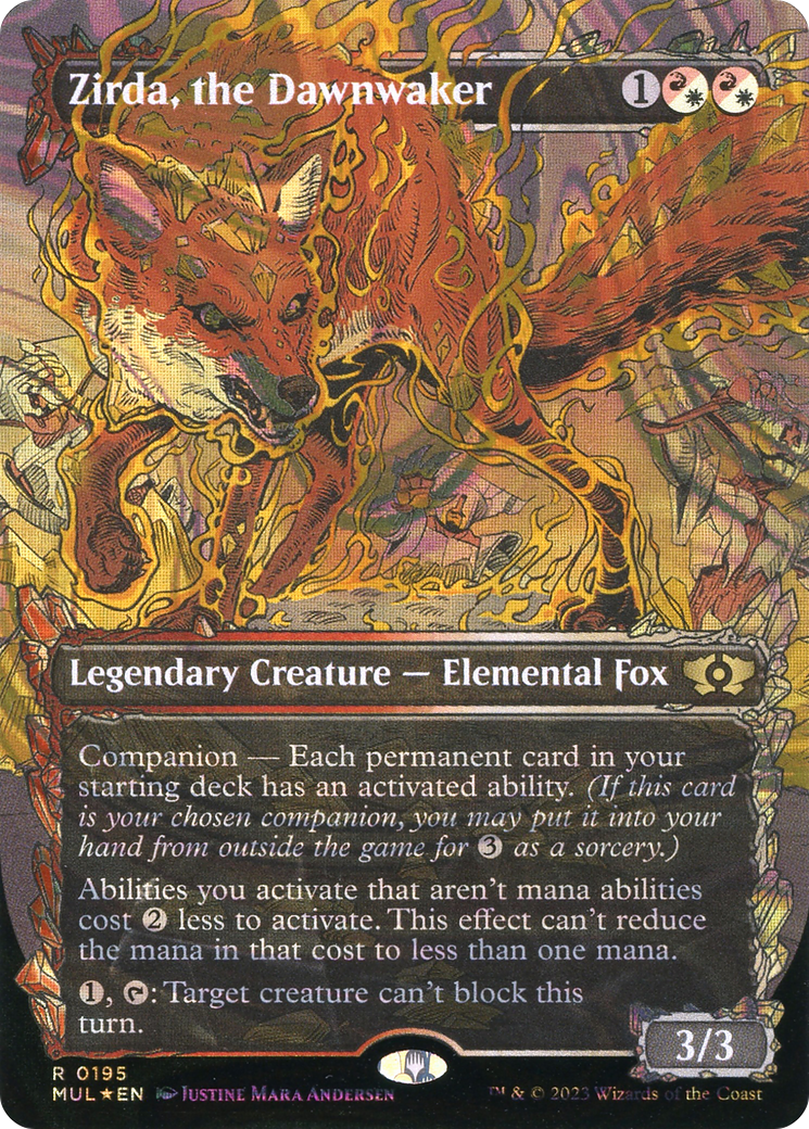 Zirda, the Dawnwaker (MUL-195) [Multiverse Legends]: (Showcase) (Borderless) Foil