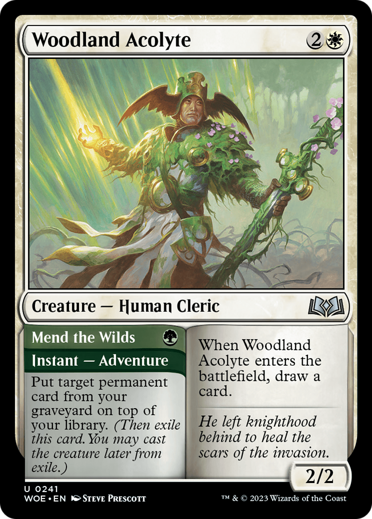 Woodland Acolyte // Mend the Wilds (WOE-241) [Wilds of Eldraine] Foil