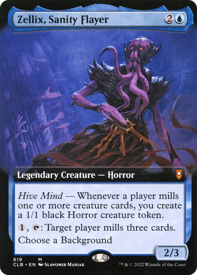 Zellix, Sanity Flayer (CLB-619) [Commander Legends: Battle for Baldur's Gate]: (Extended Art) Foil