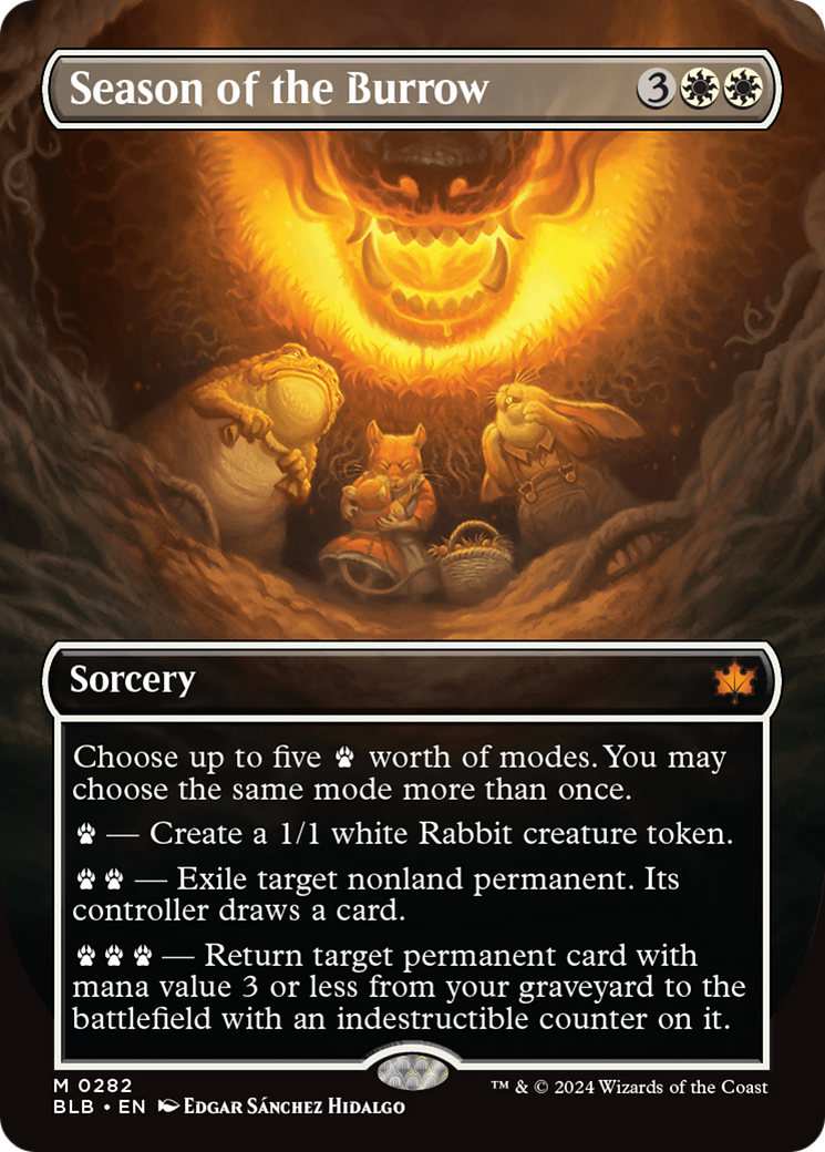 Season of the Burrow (BLB-282) [Bloomburrow]: (Showcase) (Borderless) Foil