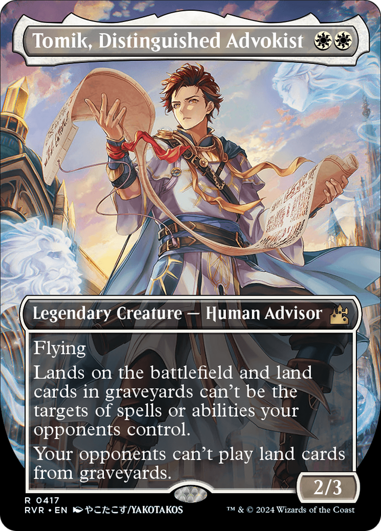 Tomik, Distinguished Advokist (RVR-417) [Ravnica Remastered] (Borderless) Foil