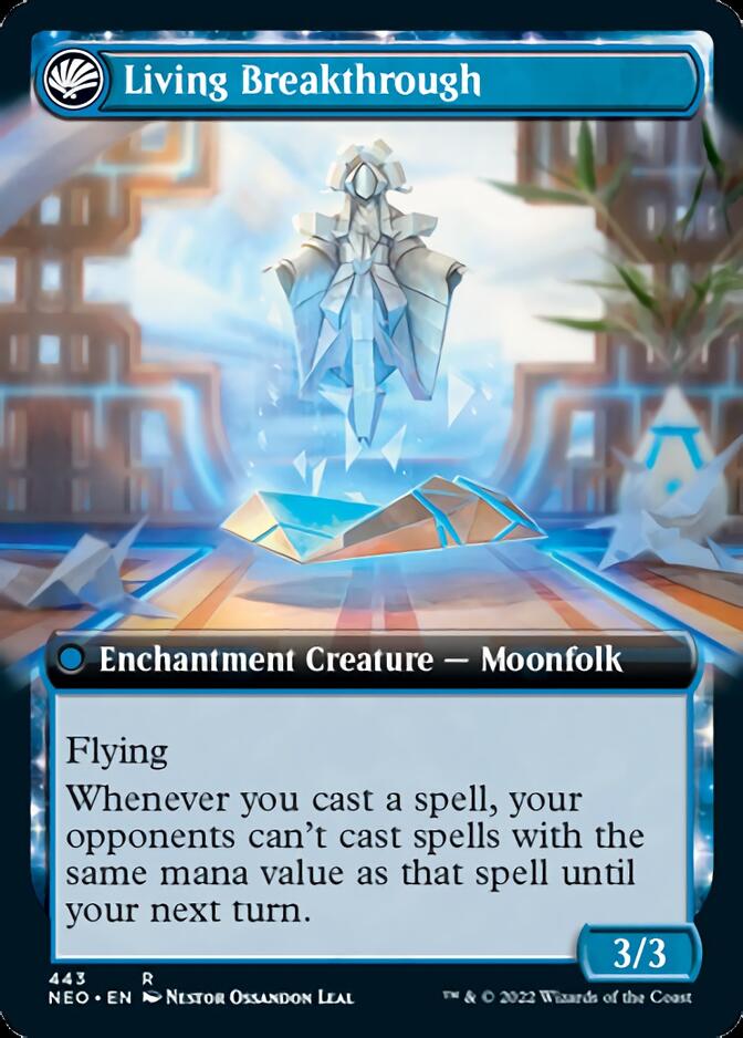 Inventive Iteration // Living Breakthrough (NEO-443) [Kamigawa: Neon Dynasty]: (Extended Art, fandfc, enchantment) Foil