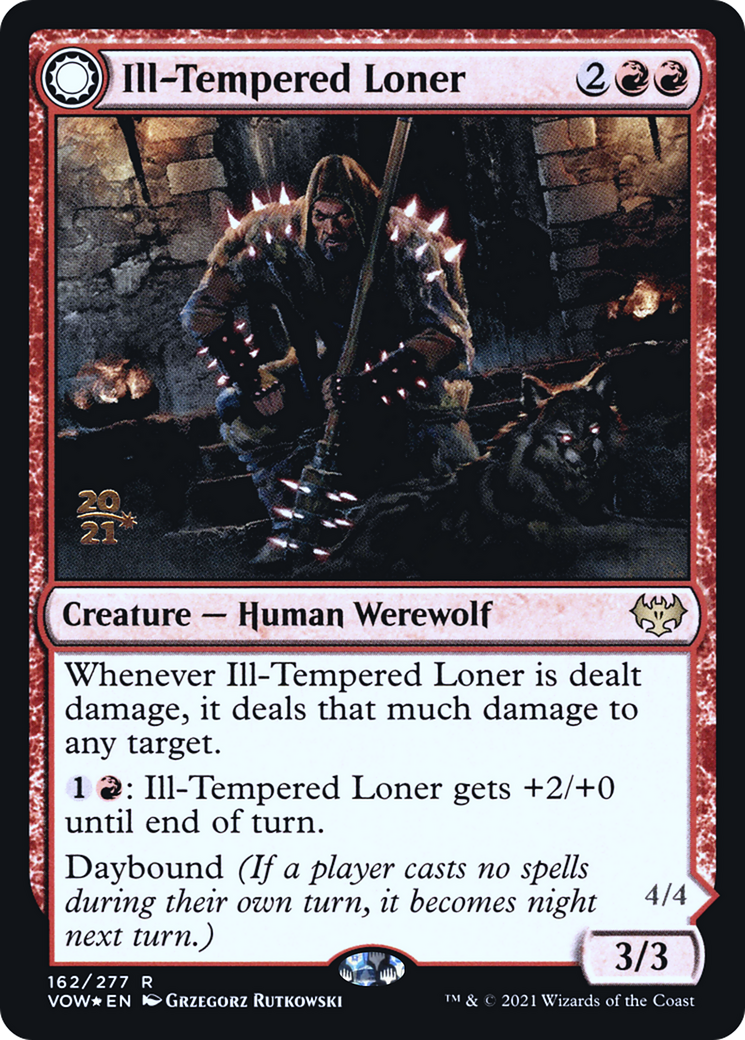 Ill-Tempered Loner // Howlpack Avenger (PRE-162S) [Innistrad: Crimson Vow Promos]: (Double Faced Transform) Foil