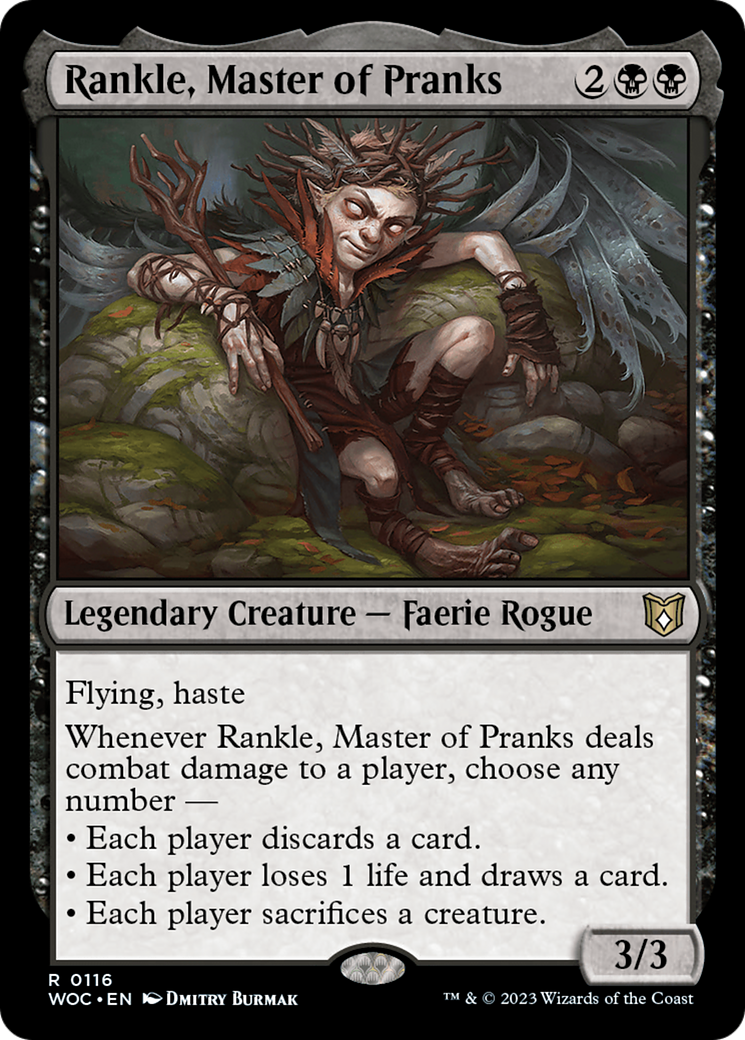 Rankle, Master of Pranks (WOC-116) [Wilds of Eldraine Commander]