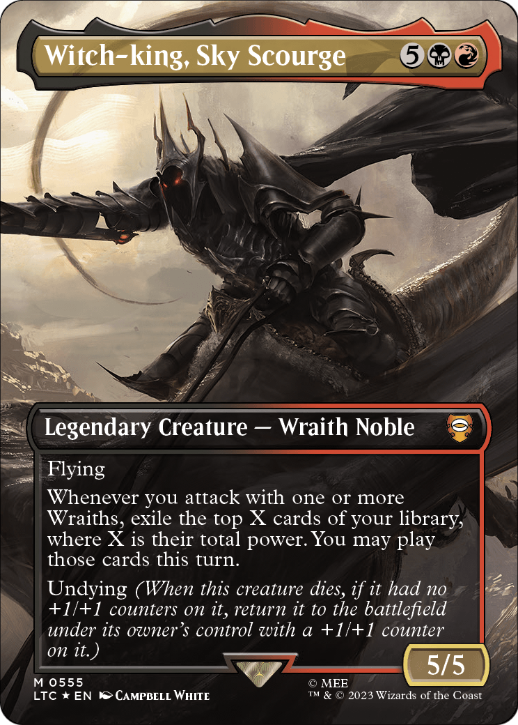 Witch-king, Sky Scourge (Borderless) (Surge Foil) (LTC-555) [Tales of Middle-earth Commander] Foil