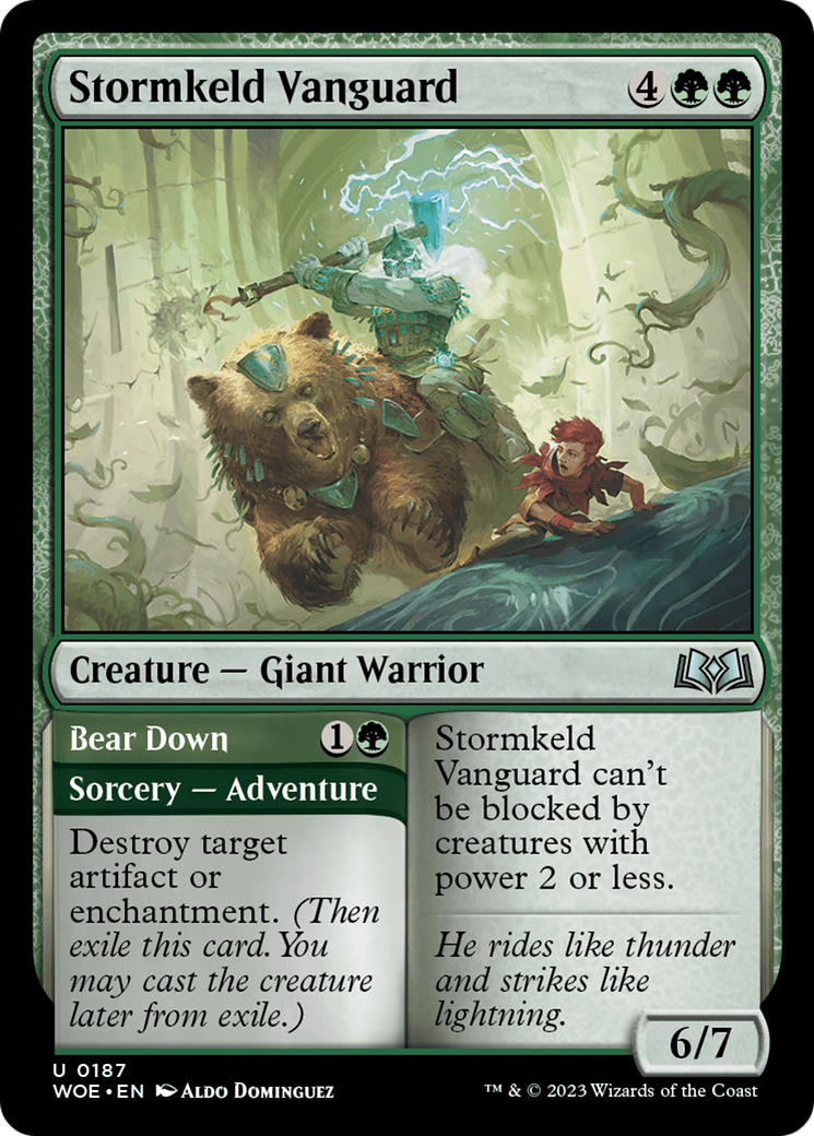 Stormkeld Vanguard // Bear Down (WOE-187) [Wilds of Eldraine]