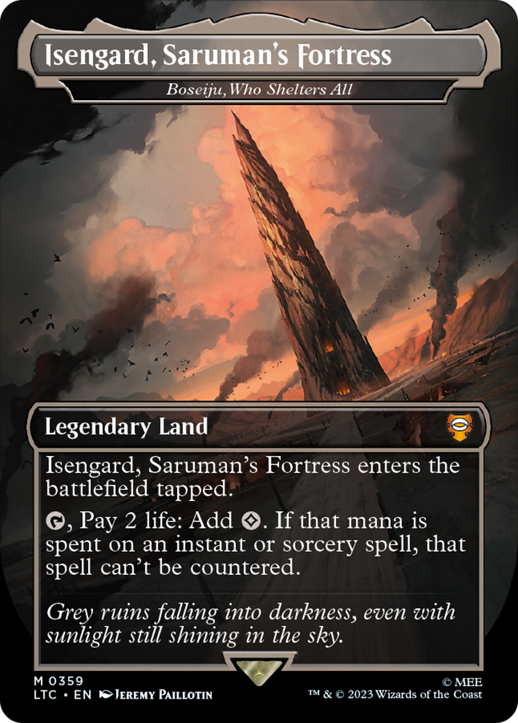 Isengard, Saruman's Fortress - Boseiju, Who Shelters All (LTC-359) [Tales of Middle-earth Commander] / Isengard, Saruman's Fortress (Borderless)