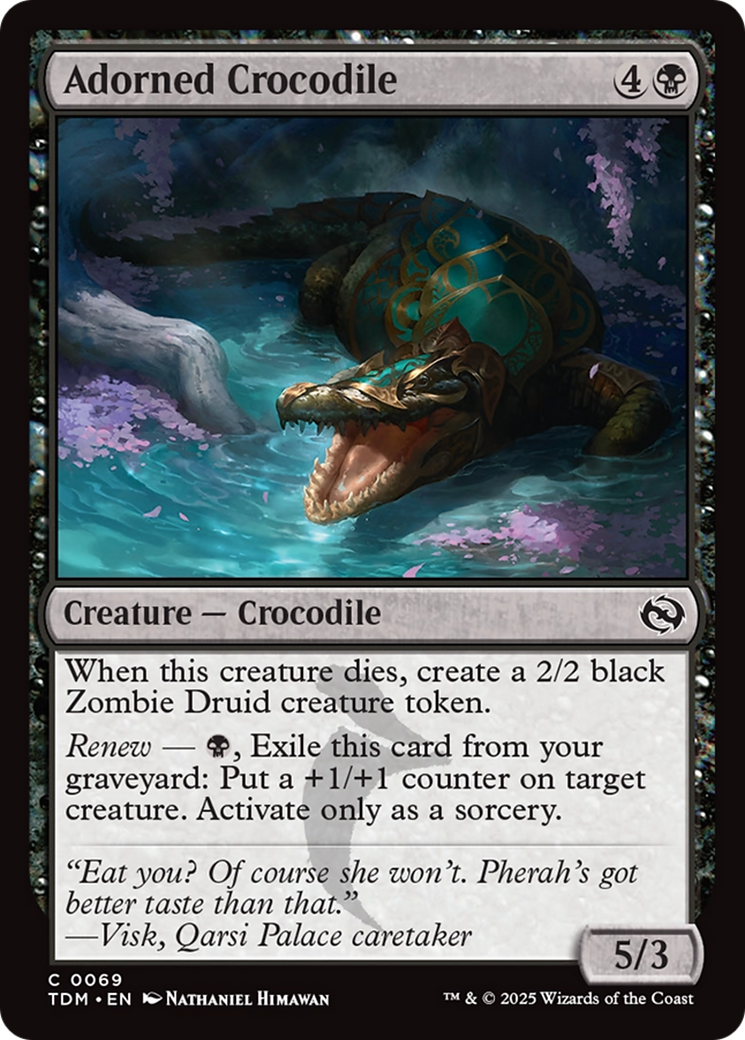 Adorned Crocodile (TDM-069) [Tarkir: Dragonstorm] Foil
