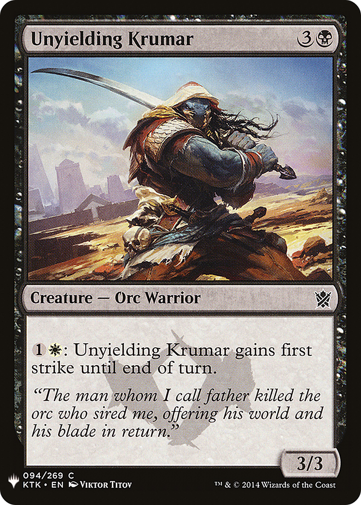Unyielding Krumar (LIST-KTK-94) [The List]