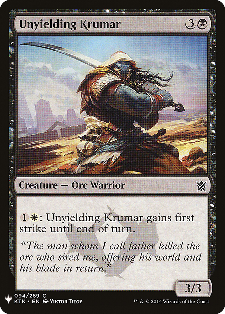 Unyielding Krumar (LIST-KTK-94) [The List]