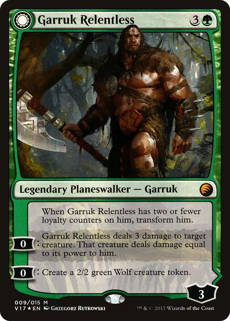 Garruk Relentless // Garruk, the Veil-Cursed (V17-009) [From the Vault: Transform]: (Double Faced Transform) Foil