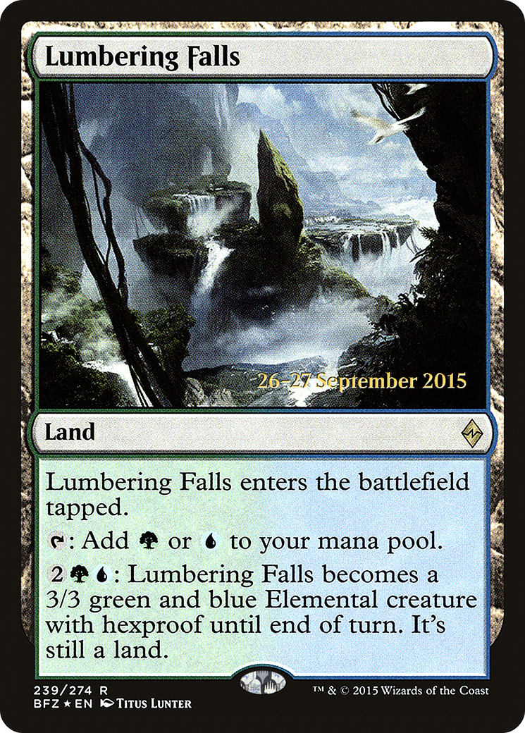 Lumbering Falls (PRE-239S) [Battle for Zendikar Promos] Foil