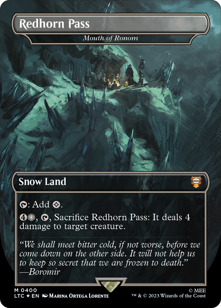 Redhorn Pass - Mouth of Ronom (Surge Foil) (LTC-400) [Tales of Middle-earth Commander] / Redhorn Pass (Borderless) Foil