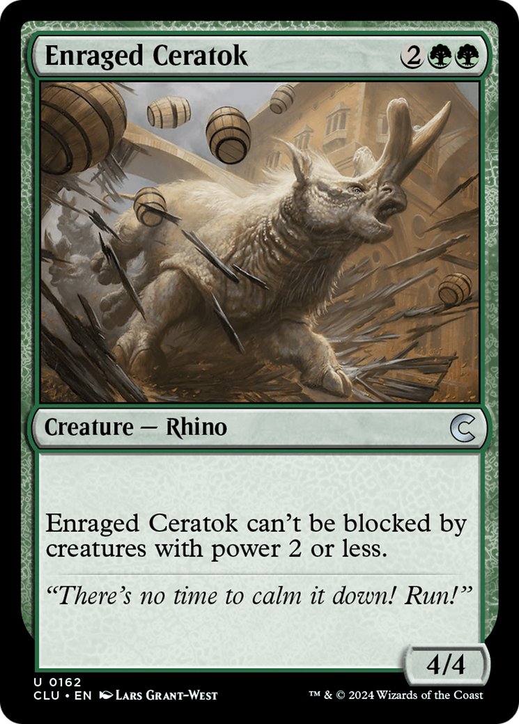Enraged Ceratok (CLU-162) [Ravnica: Clue Edition]