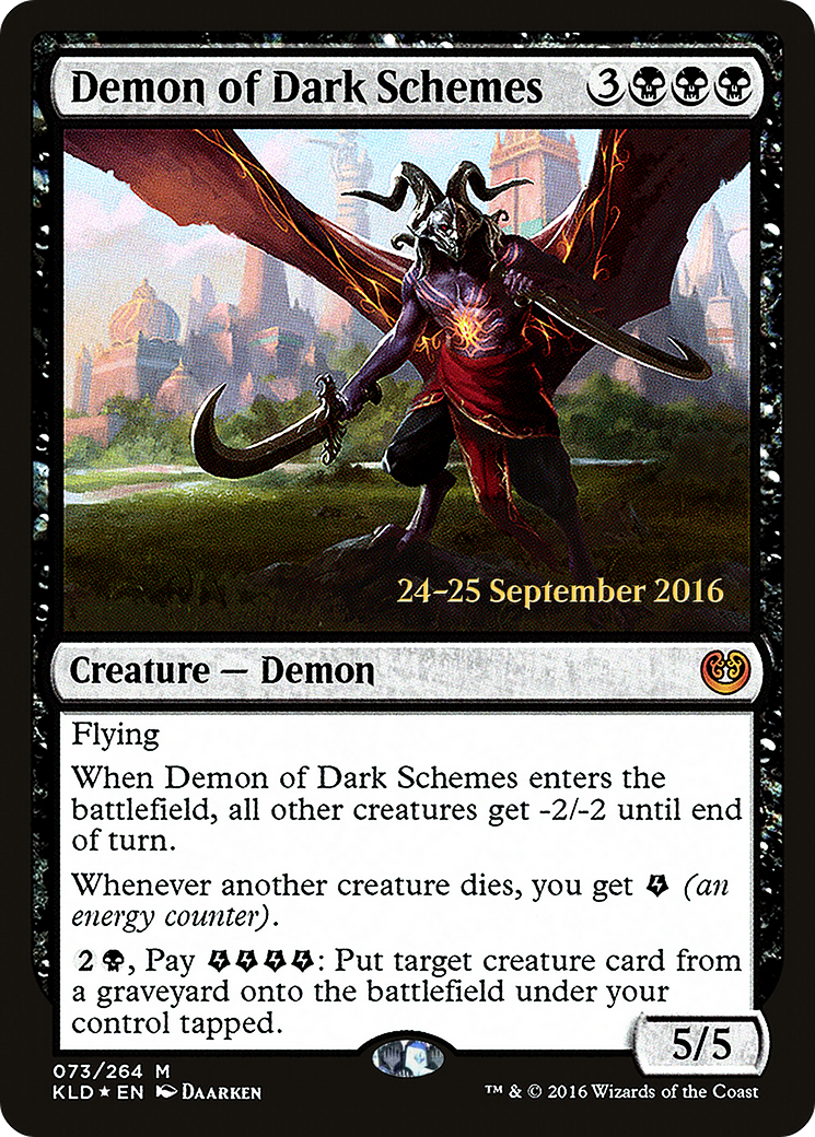 Demon of Dark Schemes (PRE-73S) [Kaladesh Promos] Foil