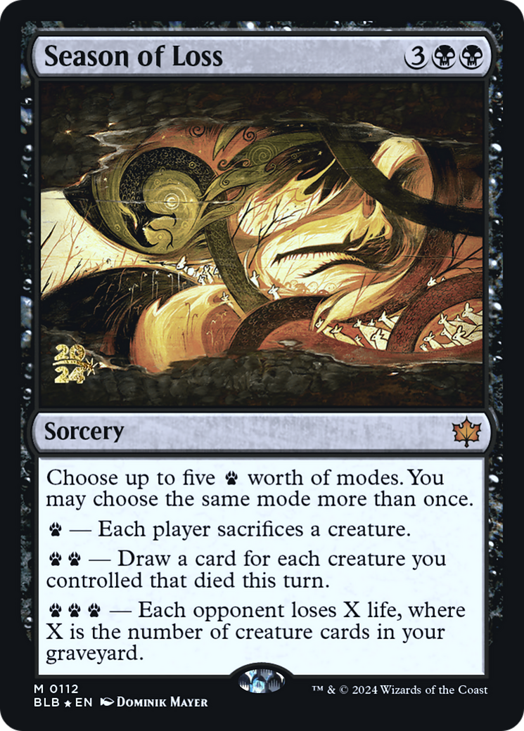 Season of Loss (PRE-112S) [Bloomburrow Promos] Foil