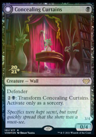 Concealing Curtains // Revealing Eye (PRE-101S) [Innistrad: Crimson Vow Promos]: (Double Faced Transform) Foil