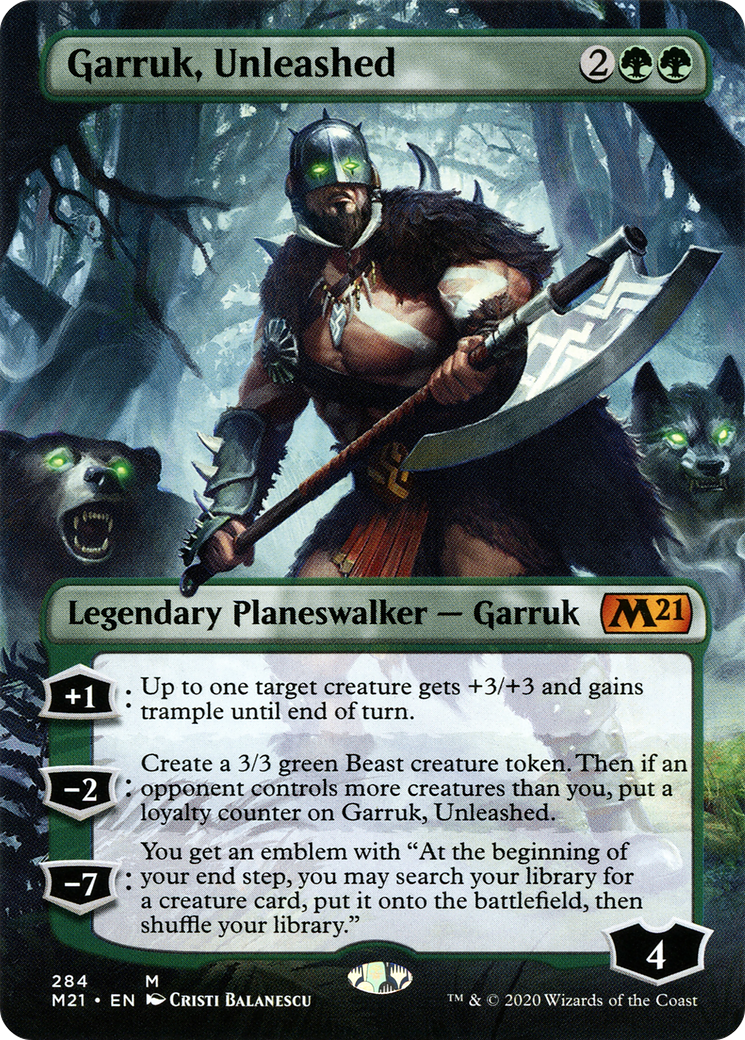 Garruk, Unleashed (M21-284) [Core Set 2021] (Borderless) Foil