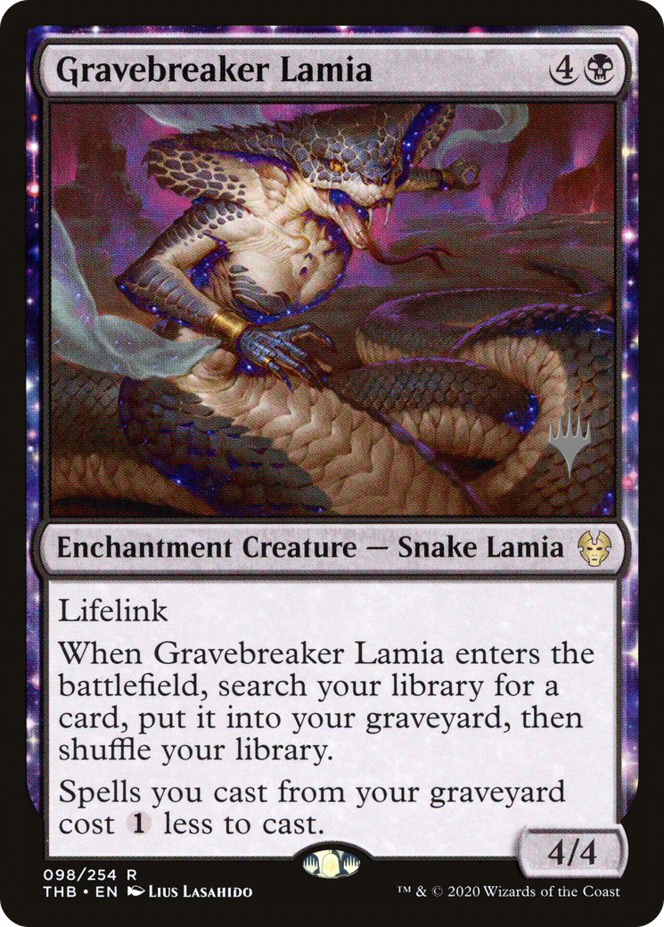 Gravebreaker Lamia (PPTHB-98P) [Theros Beyond Death Promos]: (enchantment) Foil