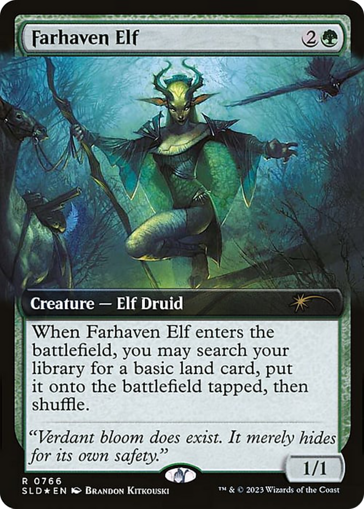Farhaven Elf (SLD-766) [Secret Lair Drop]: (Extended Art) Foil