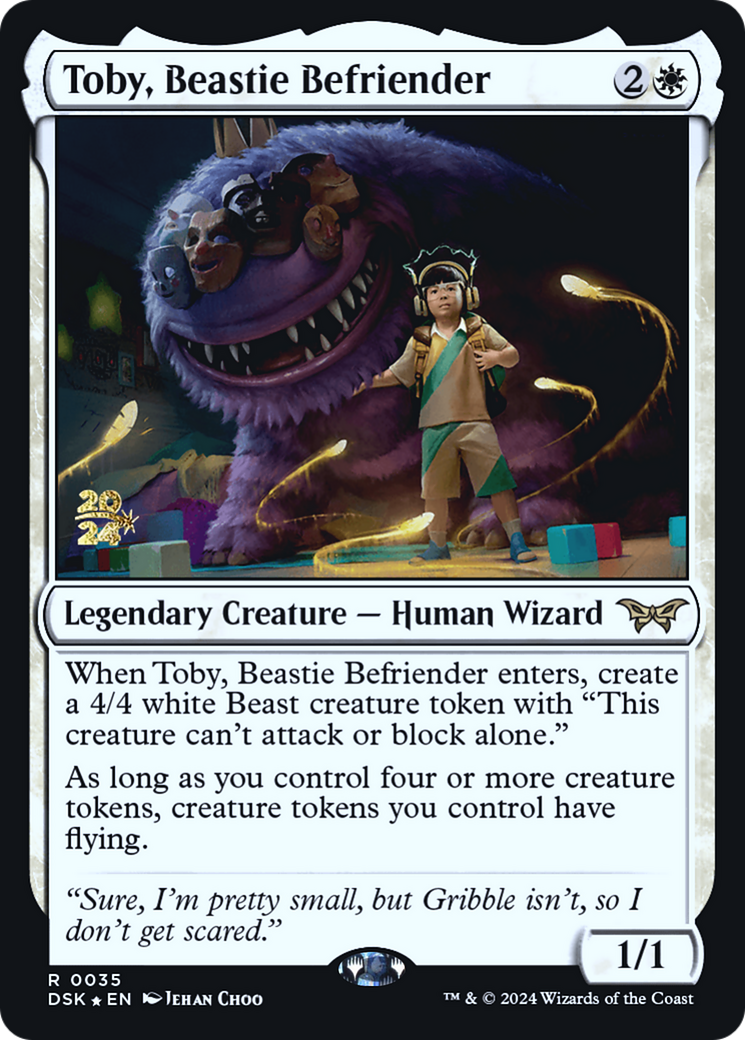 Toby, Beastie Befriender (PRE-35S) [Duskmourn: House of Horror Promos] Foil
