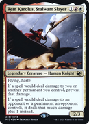 Rem Karolus, Stalwart Slayer (PRE-235S) [Innistrad: Midnight Hunt Promos] Foil