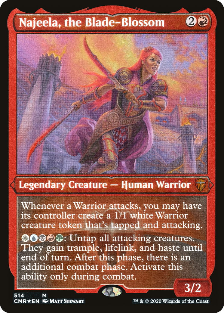 Najeela, the Blade-Blossom (CMR-514) [Commander Legends] Etched Foil