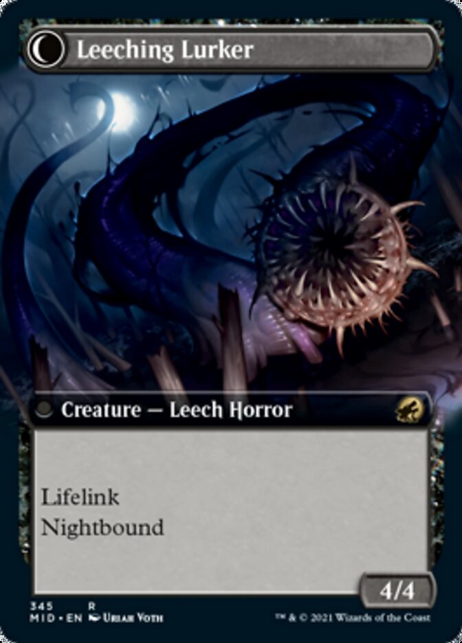 Curse of Leeches // Leeching Lurker (MID-345) [Innistrad: Midnight Hunt]: (Extended Art, Double Faced Transform) Foil