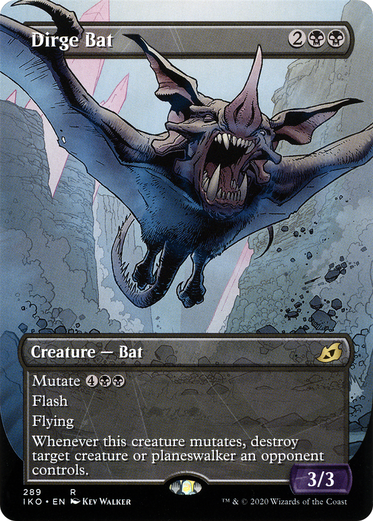 Dirge Bat (IKO-289) [Ikoria: Lair of Behemoths]: (Showcase) (Borderless)
